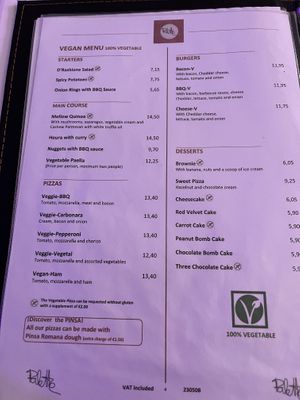 Vegan menu, lots of gluten-free options as well   at Palette in Torremolinos