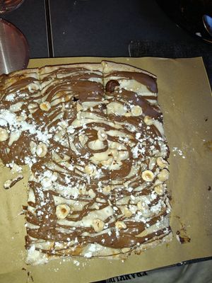 Pinsa with hazelnut cream (dessert) at Palette in Torremolinos