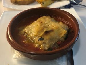 Vegan lasagne at Palette in Torremolinos