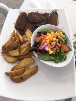 Malaga red sauce seitan  at Palette in Torremolinos