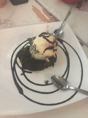Vegan brownie at Palette in Torremolinos