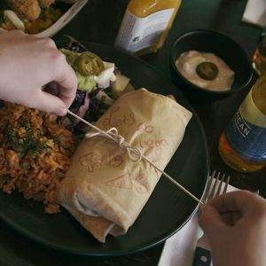 Vegetarian burrito, but also possible to order as a vegan! They have delicious vegan cheese! at Popocatepetl in Nijmegen