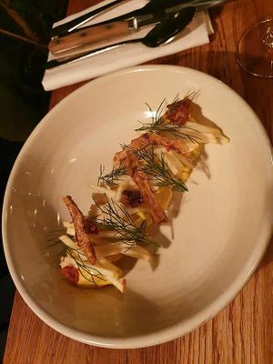 Kartoffel-Fenchel-Salat mit Safran-Sauce at FREA in Berlin