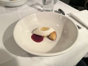 white chocolate dessert from autumn menu  at FREA in Berlin