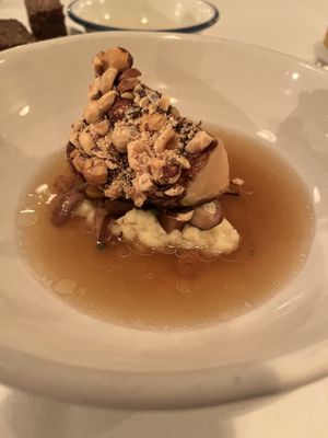 Roasted celeriac with miso glaze and roasted hazelnuts  at FREA in Berlin