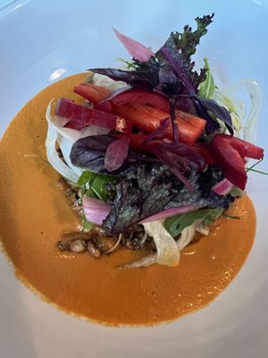 I found this a little bland. Bell pepper soup?  at FREA in Berlin