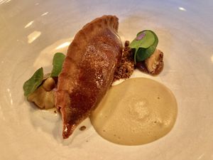 Mushroom ragu empanda   at FREA in Berlin