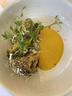 Broccoli tempura  at FREA in Berlin