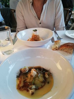 Arancino and raviolo at FREA in Berlin