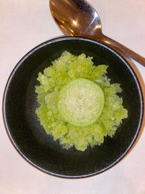 The little frozen soup to clean the palette  at FREA in Berlin