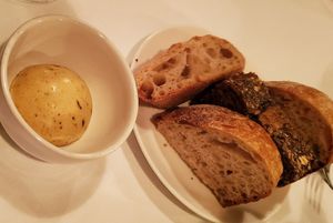 Bread and homemade miso at FREA in Berlin