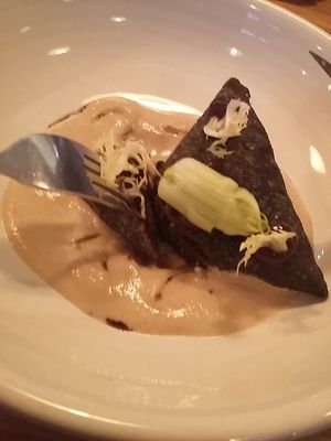 Main course and highlight of the meal. Super creamy mole sauce. at FREA in Berlin