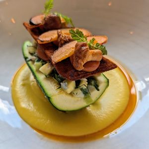 Zucchini "tamale" at FREA in Berlin