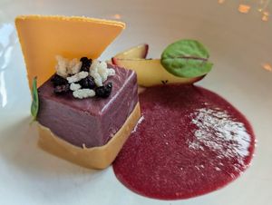 Black rice cheesecake at FREA in Berlin