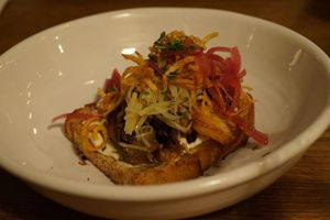 Focaccia with oyster mushrooms at FREA in Berlin
