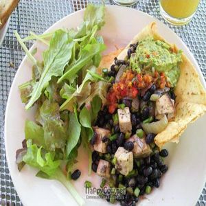 vegan Sofrito Tofu Tostada at Birchwood Cafe in Minneapolis