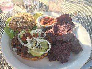 Veggie burger at Birchwood Cafe in Minneapolis