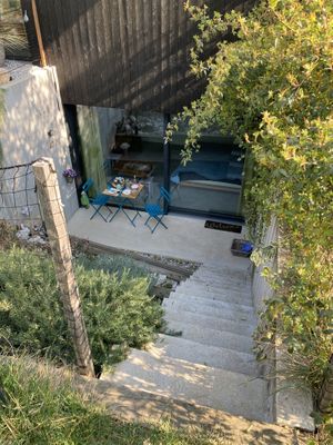 Front porch and private entry to the apartment   at Da La Babi in Arco