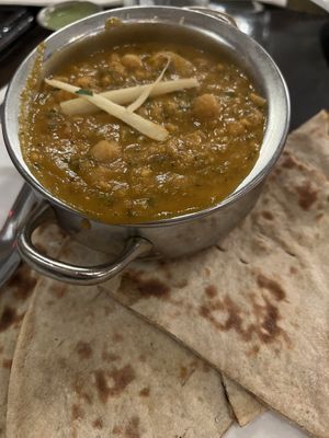Channa Masala and roti    at Taaza Bistro in Greensboro