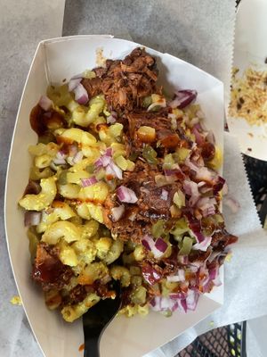 Some kind of mac and cheese bowl at Evolve Modern Vegan Kitchen in Daytona Beach