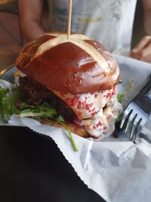 Crack burger at Evolve Modern Vegan Kitchen in Daytona Beach