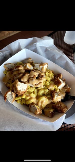 Chicken Mac and cheese at Evolve Modern Vegan Kitchen in Daytona Beach