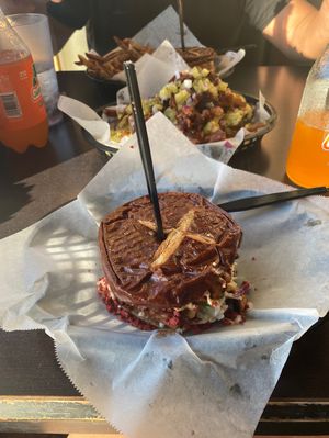 I ordered the pulled pork version and my Boyfriend order souther chicken version. Everything was extremely delicious and i suggest you stop buy here. Hot,juicy, crispy!  at Evolve Modern Vegan Kitchen in Daytona Beach