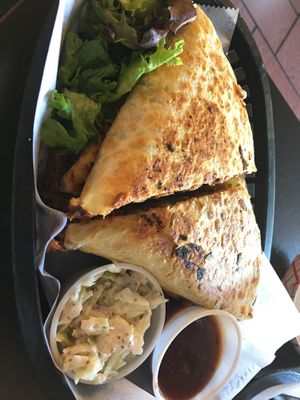 BBQ Quesadilla - delicious !  at Evolve Modern Vegan Kitchen in Daytona Beach