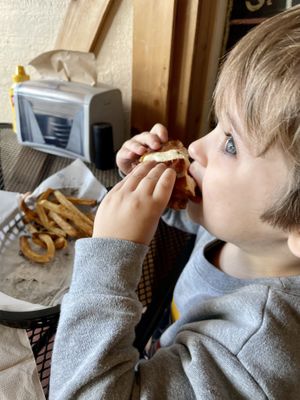 Burger kids meal  at Evolve Modern Vegan Kitchen in Daytona Beach