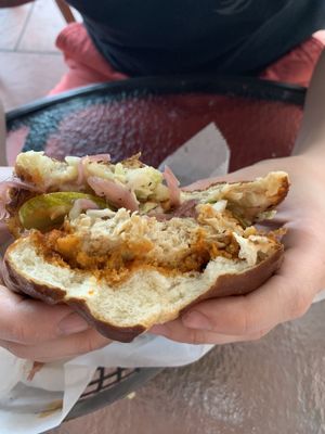 Buffalo chicken sandwich  at Evolve Modern Vegan Kitchen in Daytona Beach