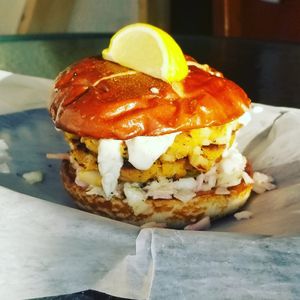 Crab cake special at Evolve Modern Vegan Kitchen in Daytona Beach