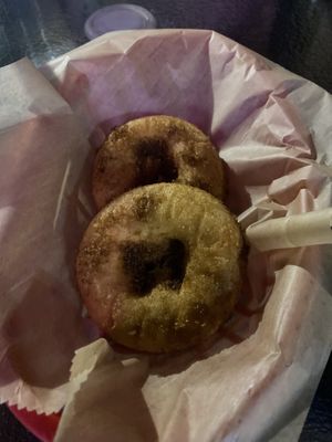 Amazing hot cinnamon donuts 4.97 for 2 at Evolve Modern Vegan Kitchen in Daytona Beach