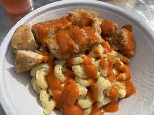 Southern Mac with buffalo instead of smash sauce  at Evolve Modern Vegan Kitchen in Daytona Beach