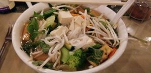 Veggie pho with tofu and veggies at Sala Thai in Santa Cruz