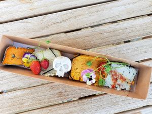 Halloween time Cheese box Sampler at The Vreamery in Paso Robles