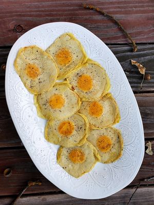 Mung Bean Over Easy Eggs at The Vreamery in Paso Robles