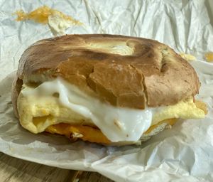Breakfast bagel  at The Vreamery in Paso Robles