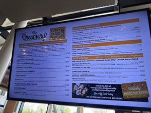 Menu as of Jan 2024  at The Vreamery in Paso Robles