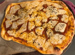 Homemade pizza with the Vreamery cheesee  at The Vreamery in Paso Robles