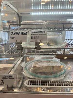 Vegan cheeses in the case  at The Vreamery in Paso Robles