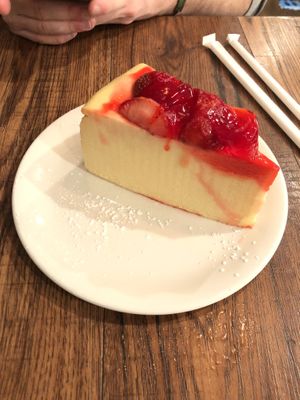 strawberry cheesecake tasted like playdoh   at Martha's Country Bakery in Brooklyn