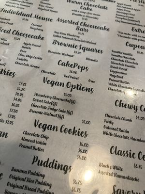 Menu  at Martha's Country Bakery in Brooklyn