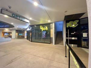 Adelaide street entrance, go up the stairs across from the memorial park at Phat Elephant in Brisbane