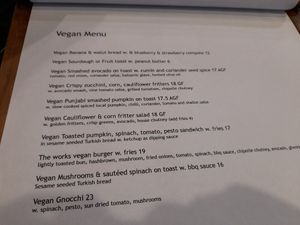 Vegan menu at Perks Kitchen in Upper Mount Gravatt