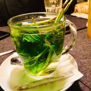 Fresh peppermint tea  at Hans im Glück  in Hagen
