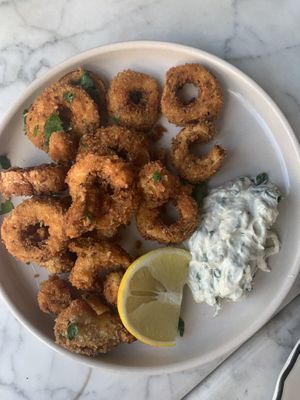 Mushroom ‘calamari' at Radis in Montreal