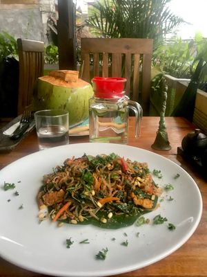 The sweet potato noodle dish 👌 at Ubud Gluten Free Kitchen in Ubud