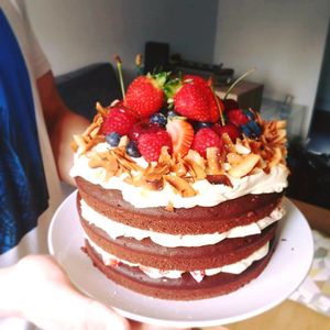 Coconut Cream and Fruit Cake at Nixies' Bakes in Romsey