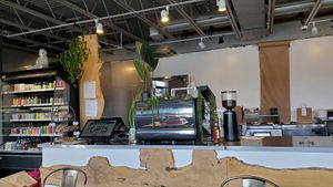 cafe counter order from screen at Roots Natural Foods in Leominster