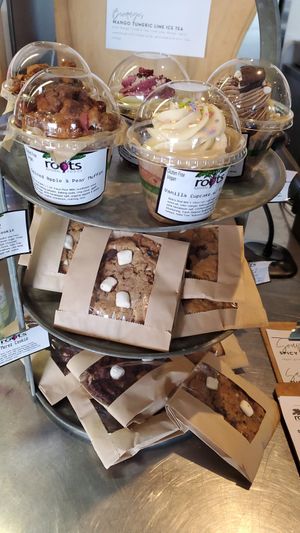 baked goods all vegan gf at Roots Natural Foods in Leominster